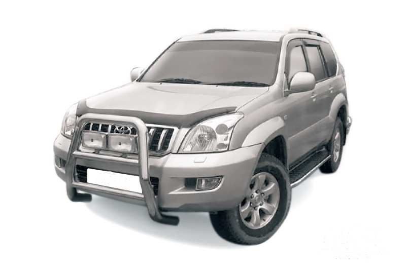 Кенгурятник высокий (ф76) из нержавеющей стали Toyota Land Cruiser Prado 2003-